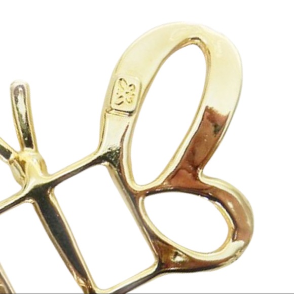 NWOT Gold Butterfly Belt Buckle Ernst Bek Stamped Marked - Picture 4 of 5